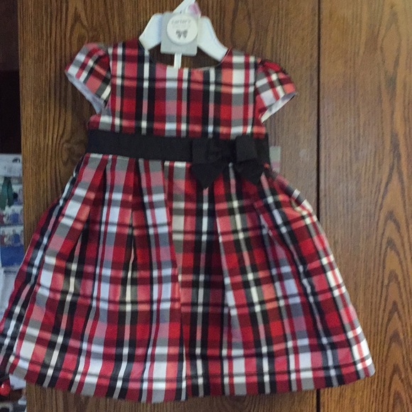 CARTER/'S GIRLS SUN DRESS 2 PIECE GREEN//WHITE PLAIDS SIZES 3,6,9,12 MONTHS NWT
